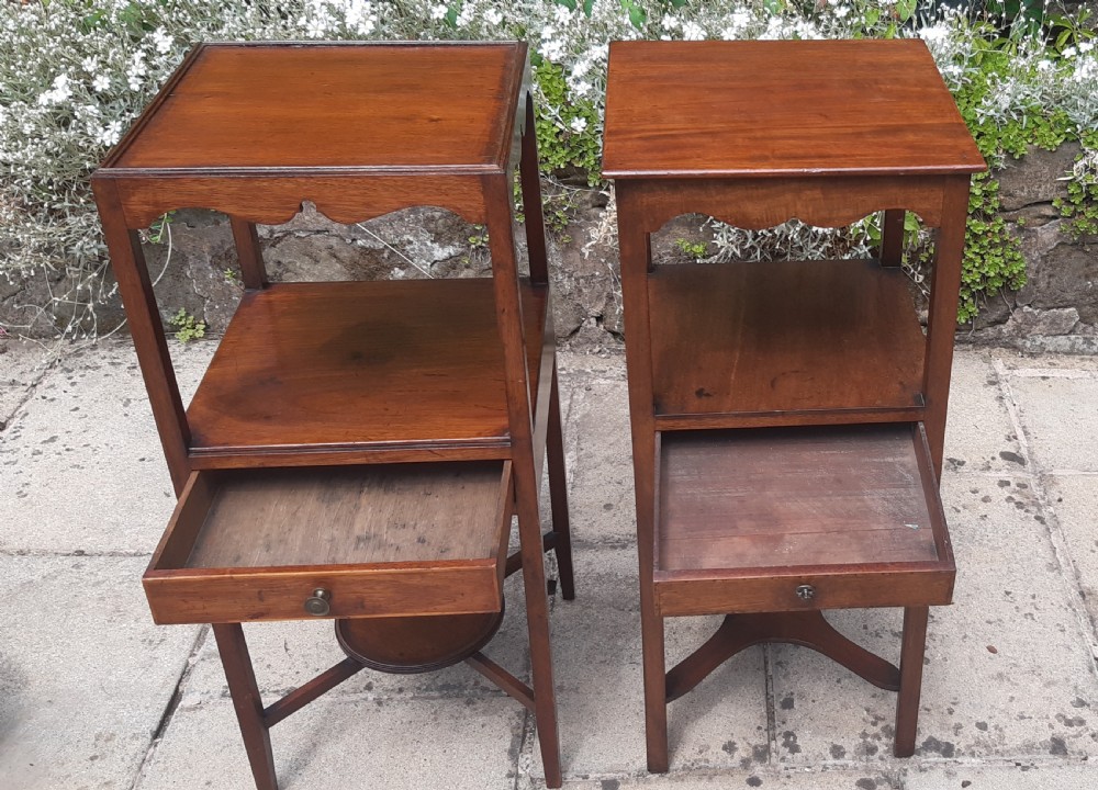 Matched pair Georgian bedside tables  View XI
