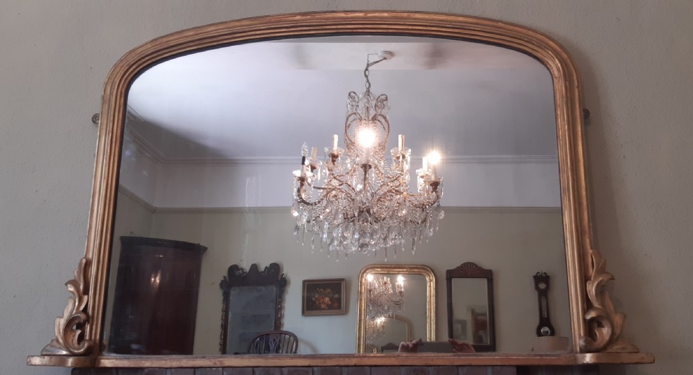 Victorian giltwood overmantle mirror