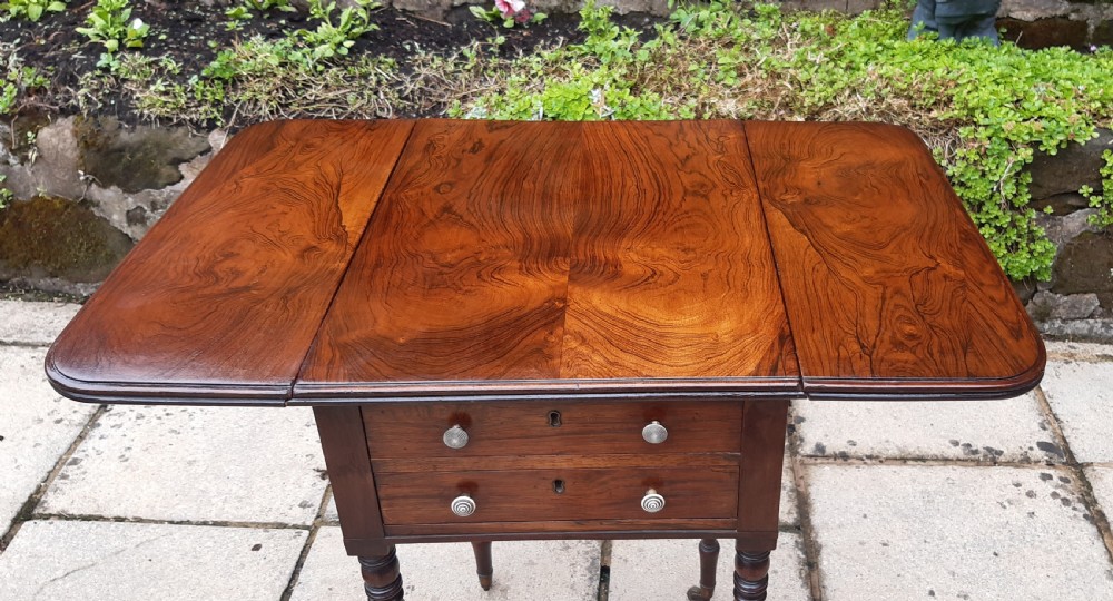 Rosewood small pembroke work table View VII