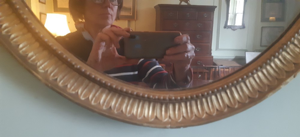 Oval gilt wall mirror 19th c View III