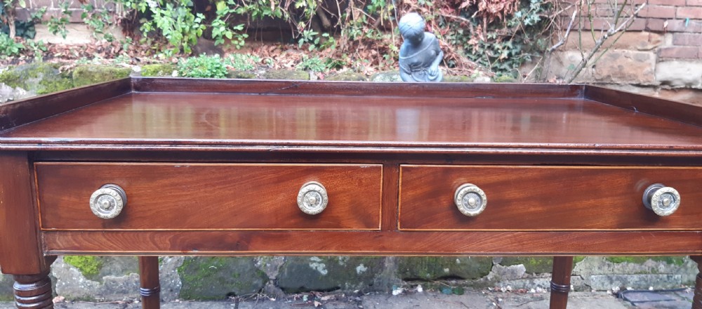 Regency mahogany writing or dressing table View VI