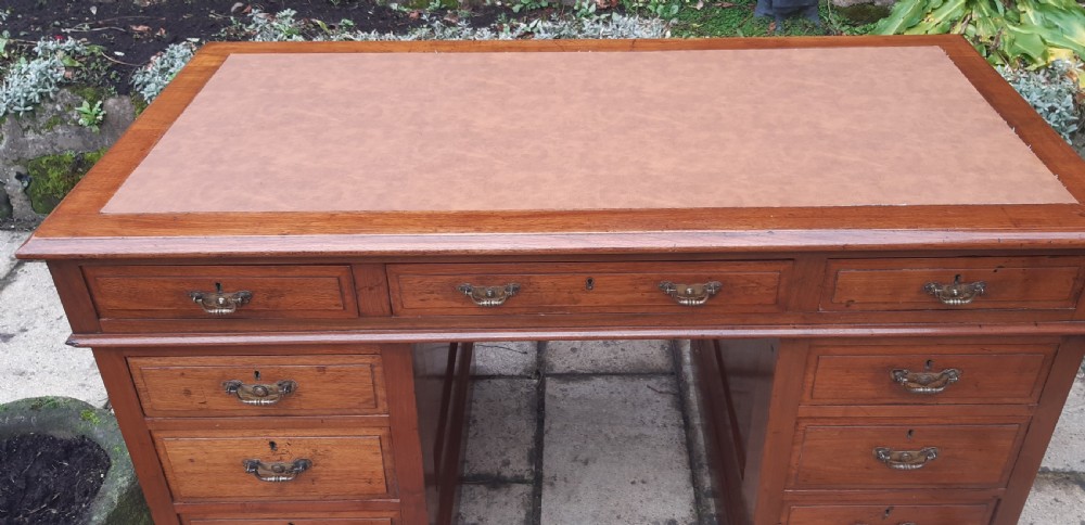 Edwardian walnut desk 4' 6