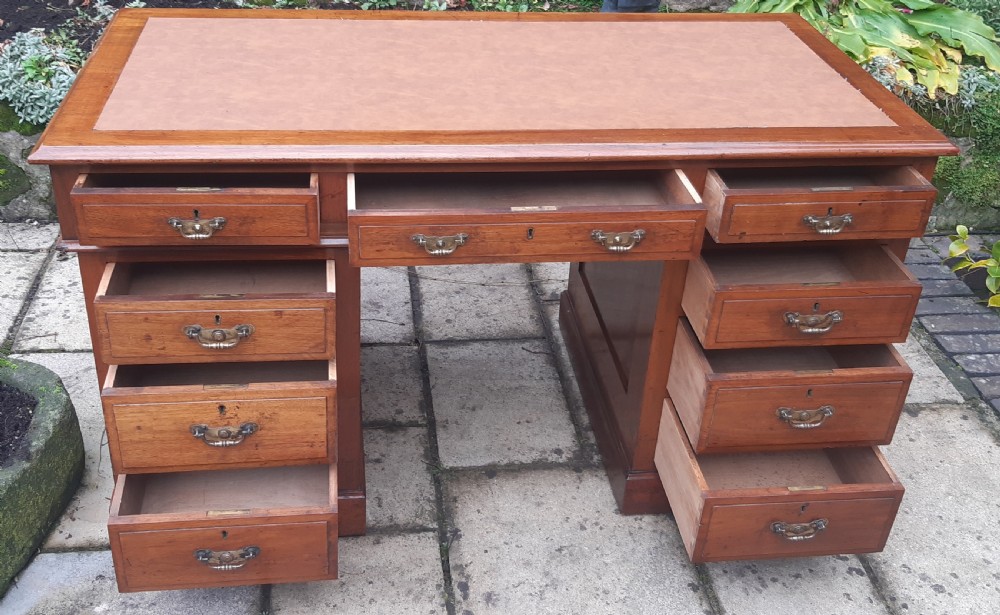 Edwardian walnut desk 4' 6