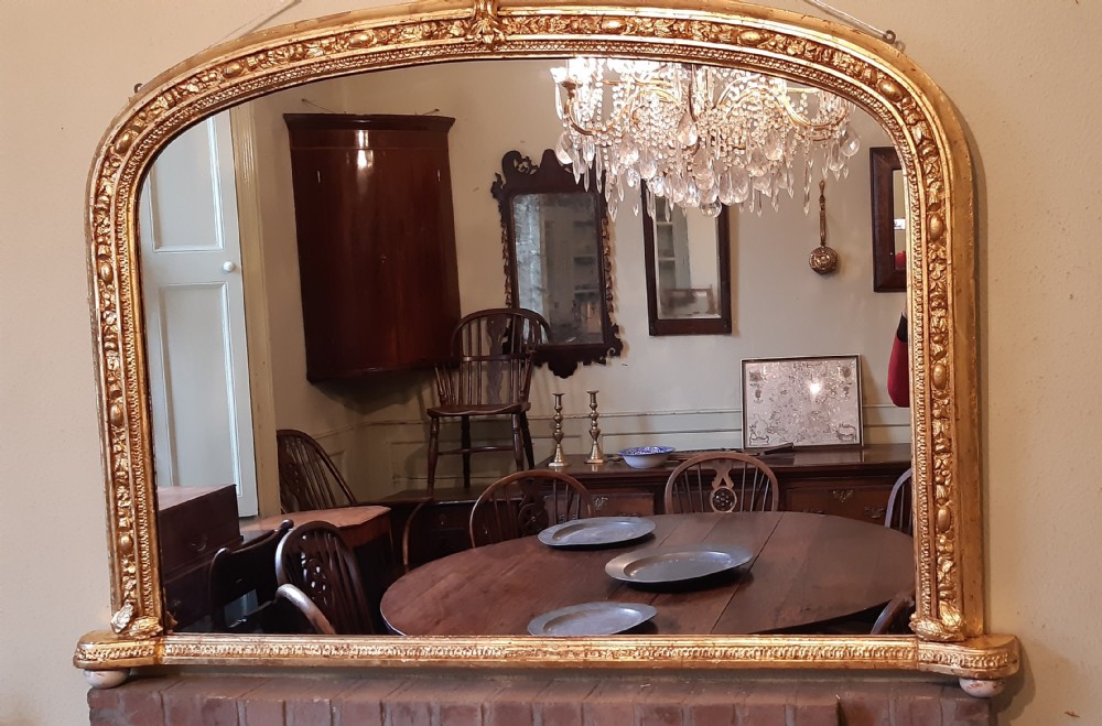 Victorian Gilt overmantle or overmantel mirror 