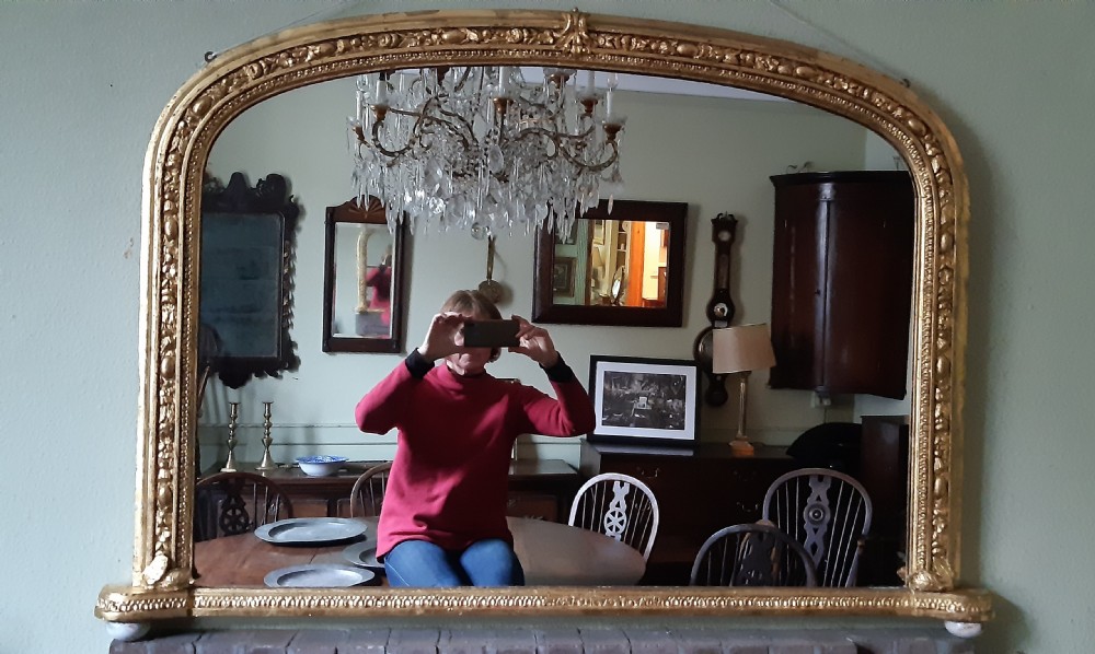 Victorian Gilt overmantle or overmantel mirror  View II