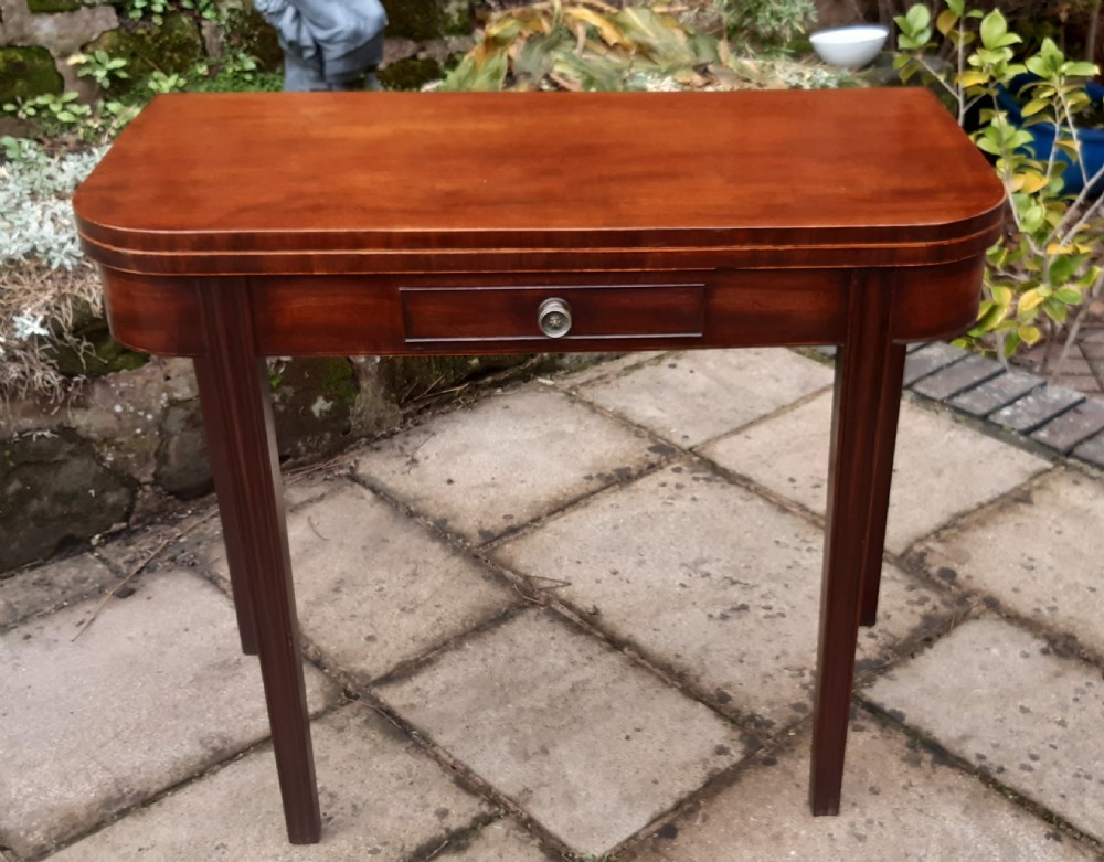 Georgian mahogany tea table View XI