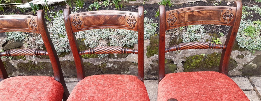 Beautiful set of six mahogany Regency dining chairs View VI