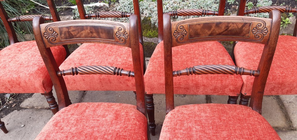 Beautiful set of six mahogany Regency dining chairs View VII