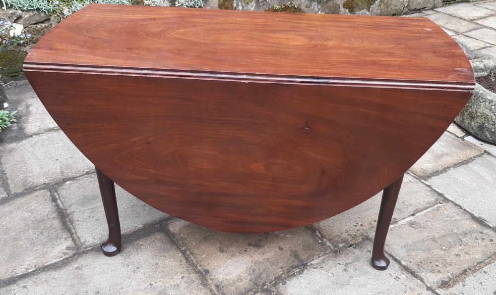 Large Georgian drop leaf pad foot dining table View IV