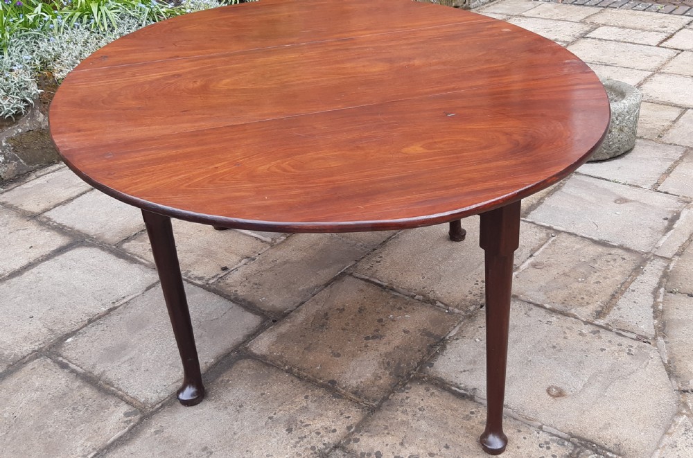 Large Georgian drop leaf pad foot dining table View V