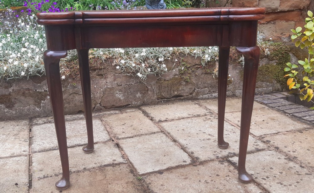 Georgian mahogany card table  View II