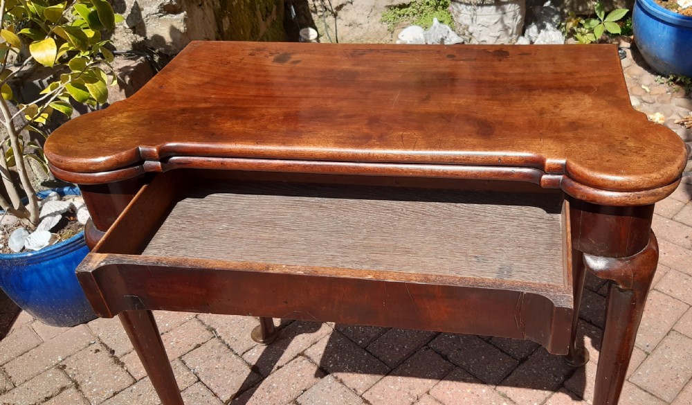 Georgian mahogany card table  View V