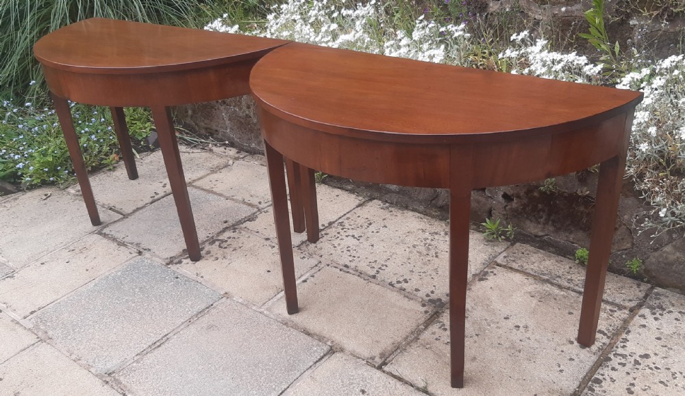 Pair of console demi lune tables View III