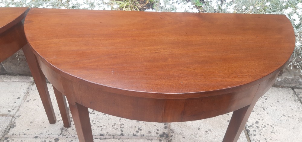 Pair of console demi lune tables View V