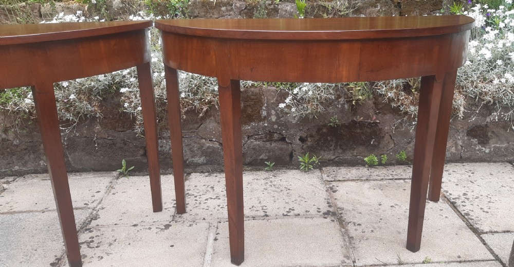 Pair of console demi lune tables View VII