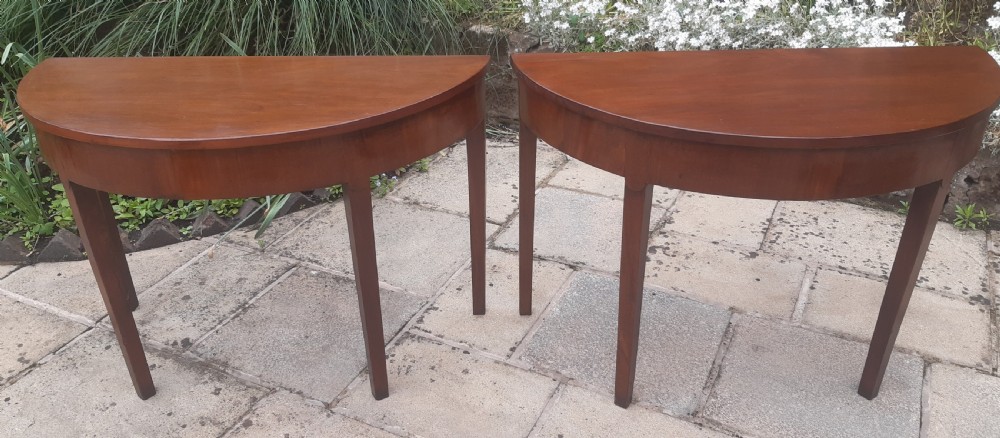 Pair of console demi lune tables View IX