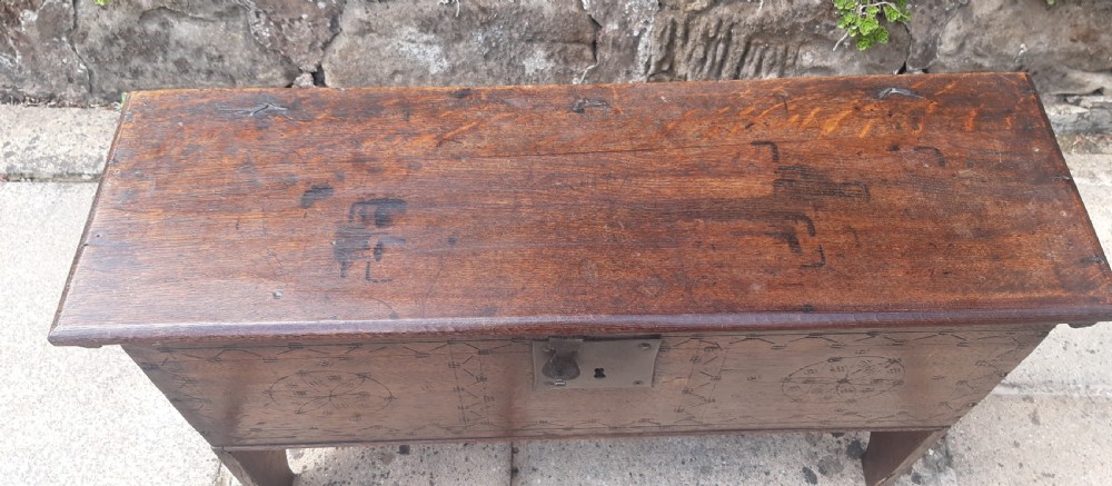Very small oak sword chest coffer  View V
