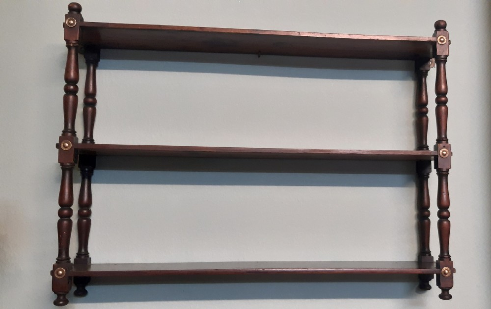 Mahogany hanging shelves  View II