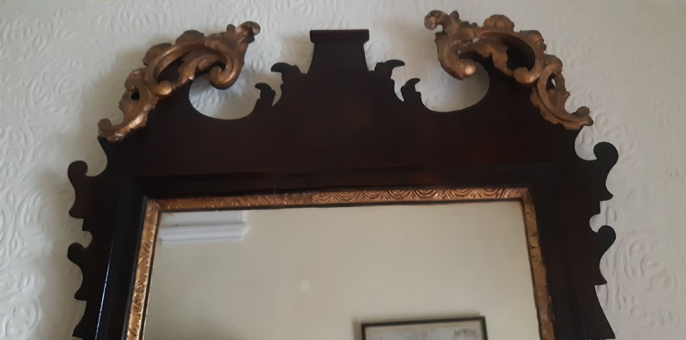 Georgian mahogany fretwork wall mirror View III