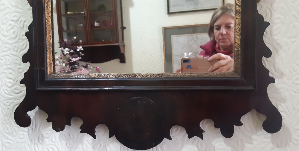 Georgian mahogany fretwork wall mirror View V