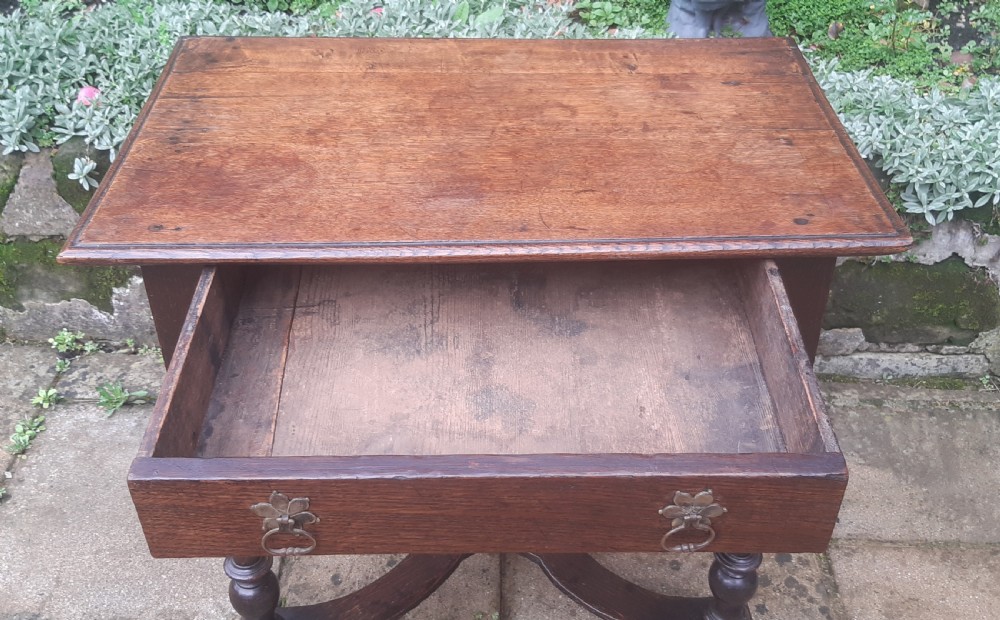 Early 18th century oak lowboy side table View V