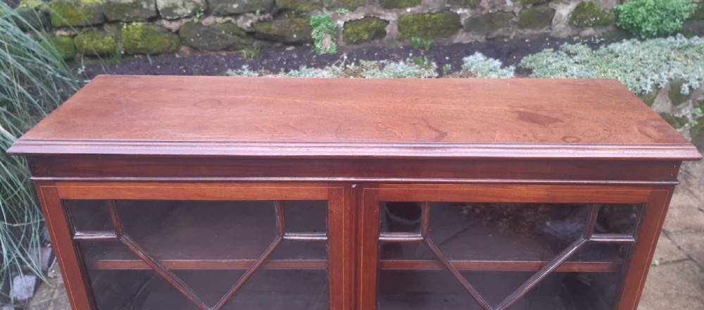 Pretty glazed bookcase mahogany  View III
