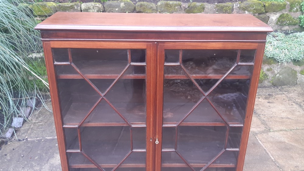 Pretty glazed bookcase mahogany  View VI