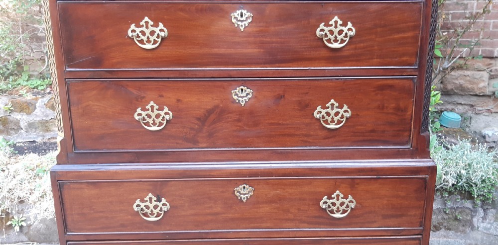 Super small chest on chest tallboy mahogany Georgian  View VII