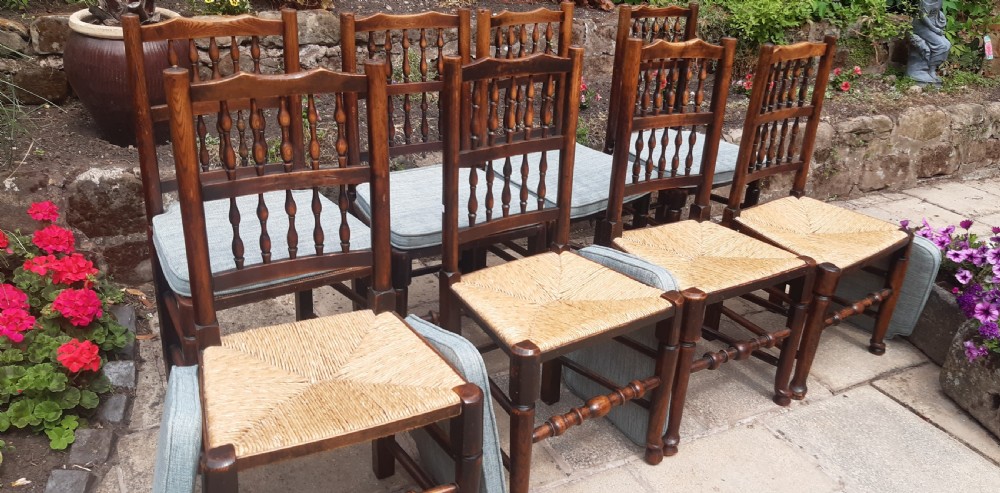 8 spindleback chairs 19th century  View IV