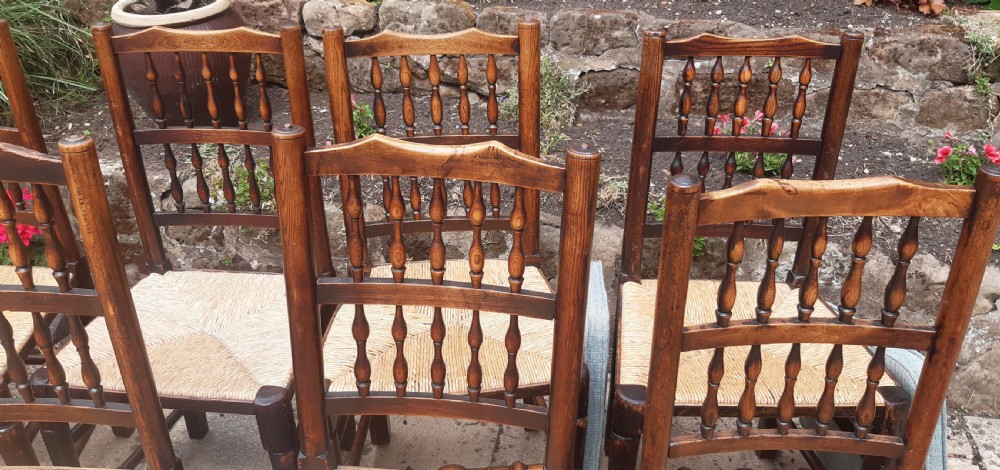 8 spindleback chairs 19th century  View VI