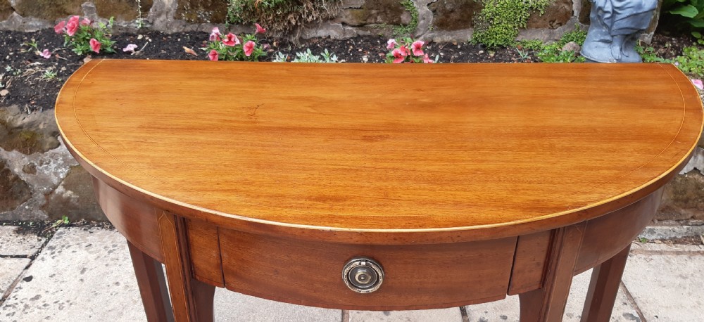 Mahogany demi-lune side table View V