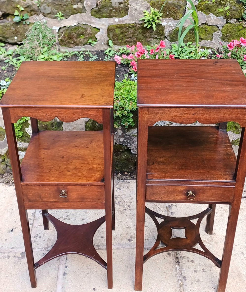 A pair of matched Georgian mahogany bedside tables  View III