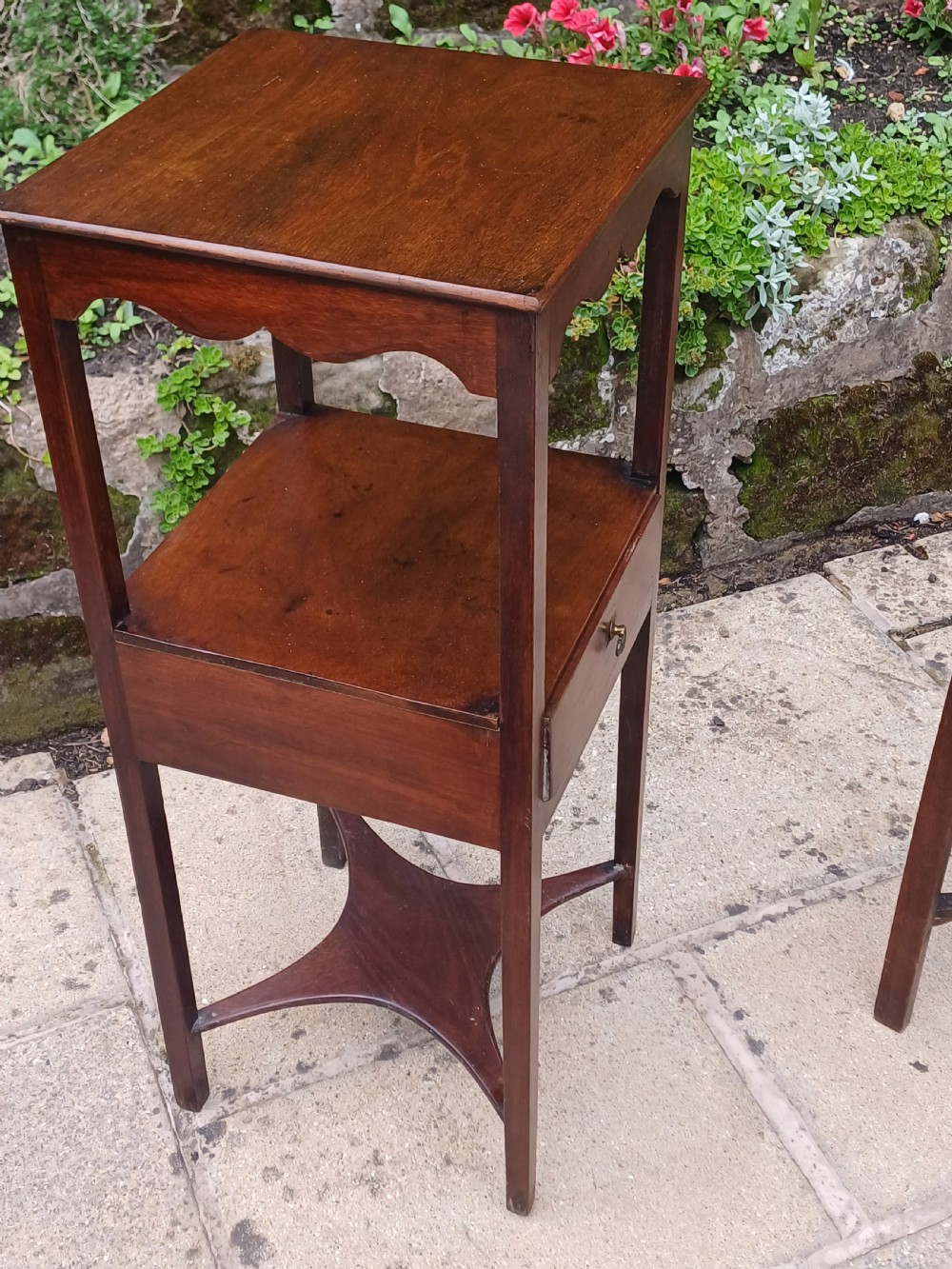 A pair of matched Georgian mahogany bedside tables  View VI