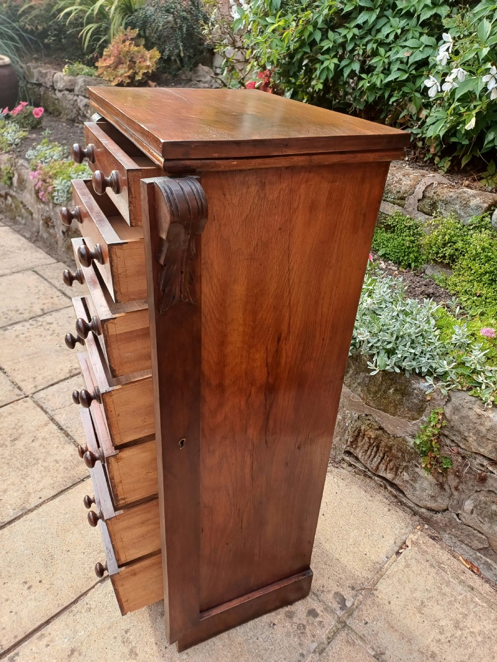Mahogany Wellington chest of drawers  View III