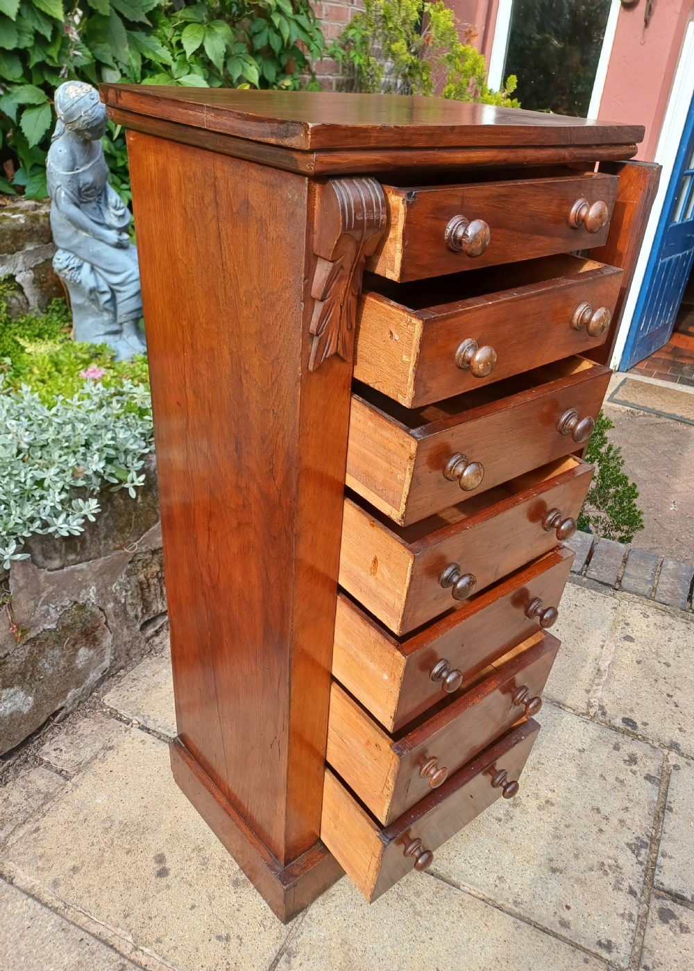 Mahogany Wellington chest of drawers  View V