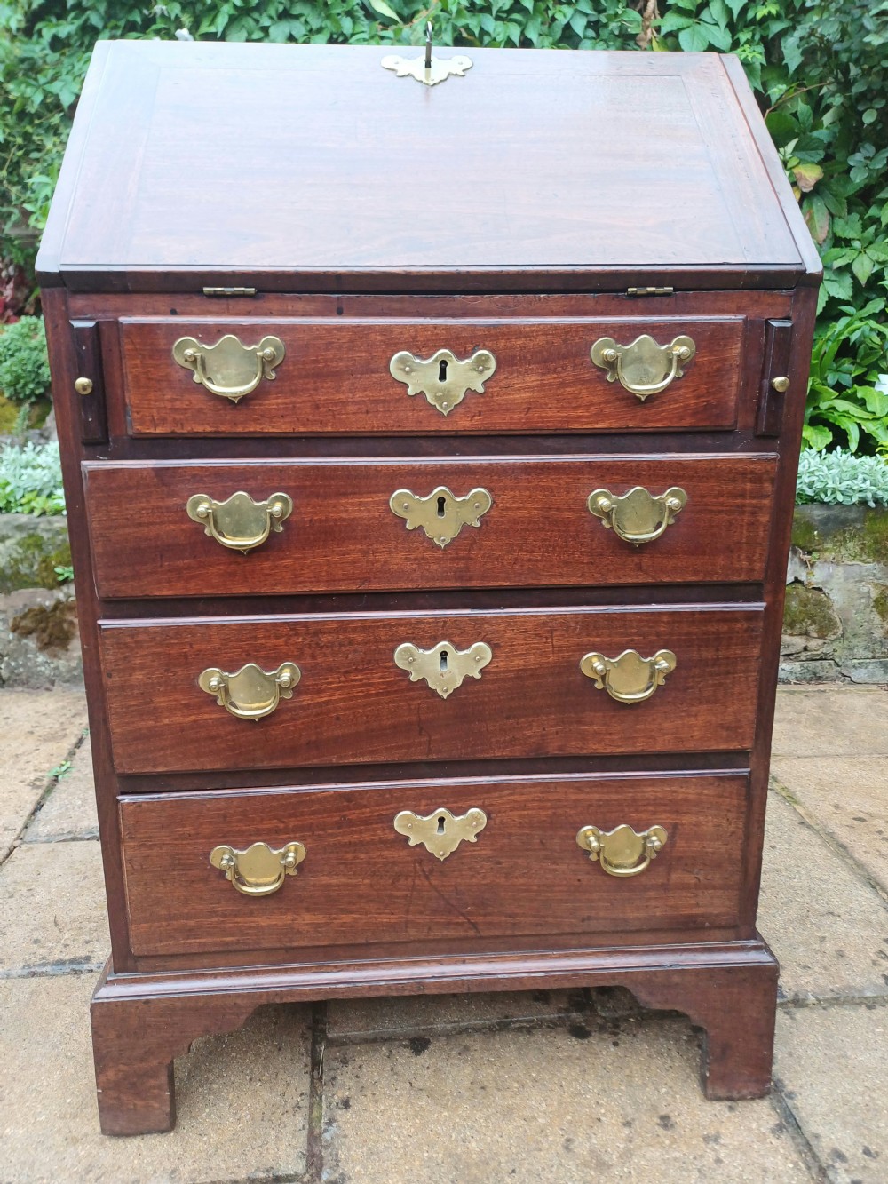 Small rare sized Georgian mahogany bureau  View II