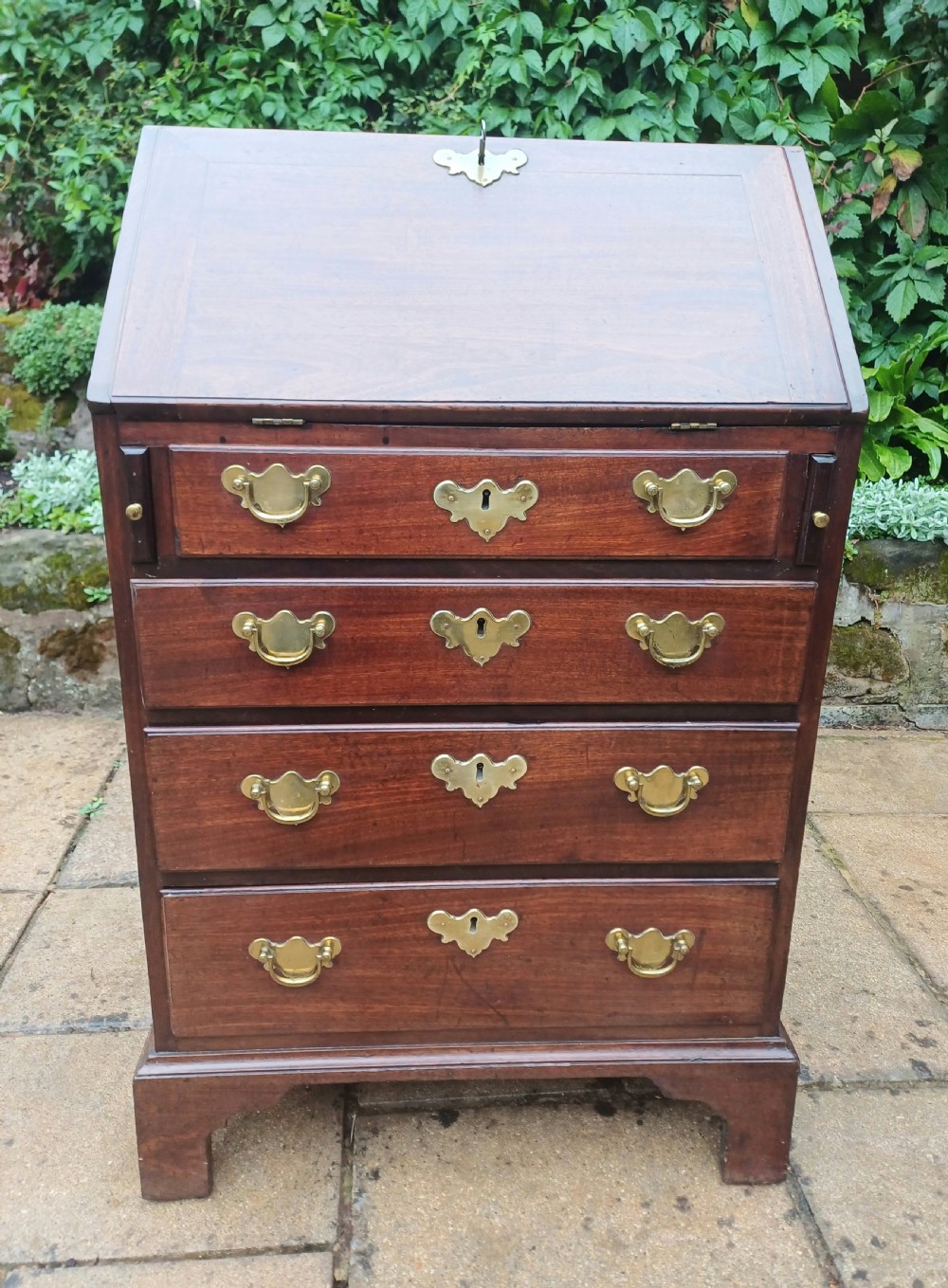 Small rare sized Georgian mahogany bureau  View V