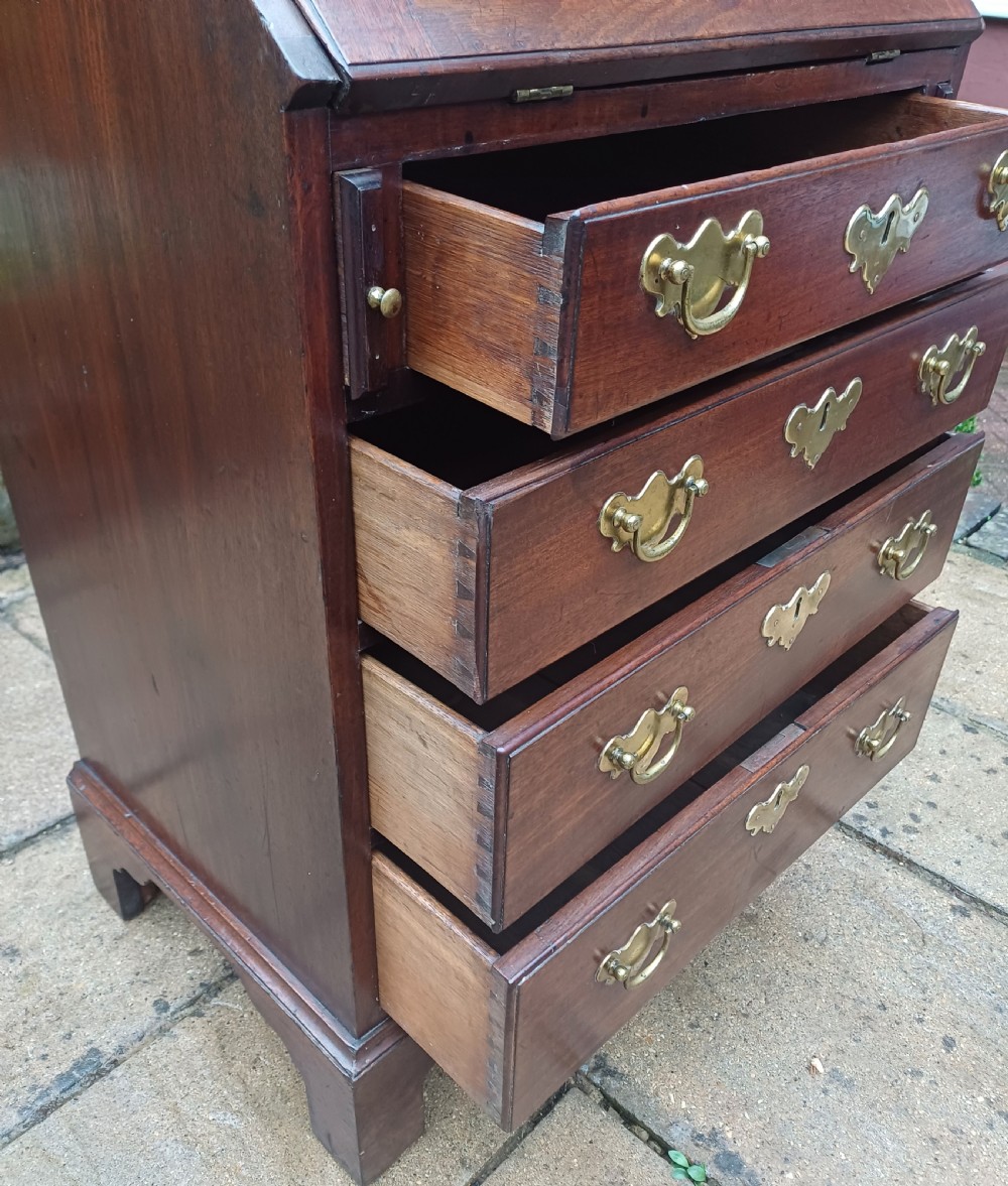 Small rare sized Georgian mahogany bureau  View X