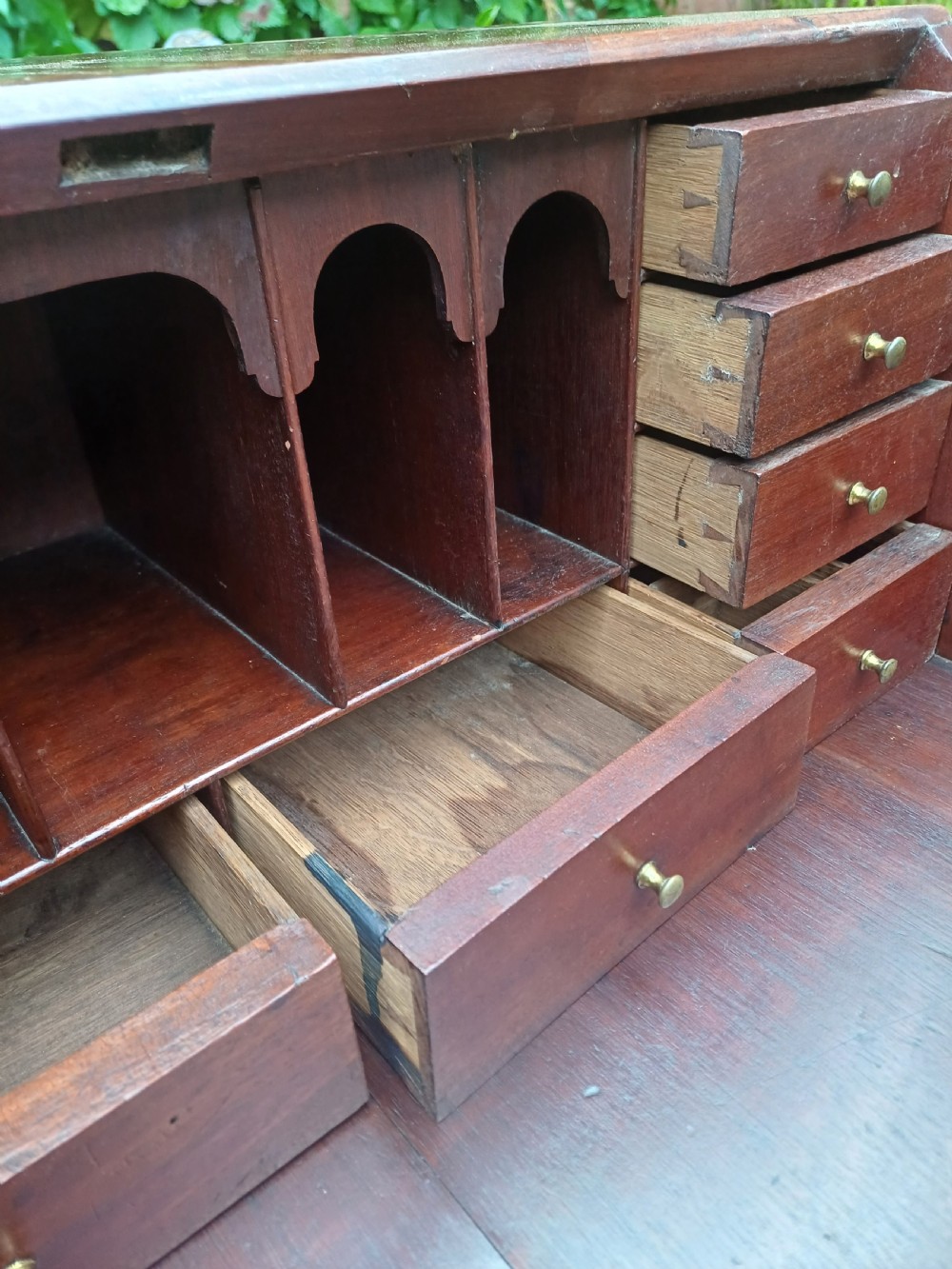 Small rare sized Georgian mahogany bureau  View XI