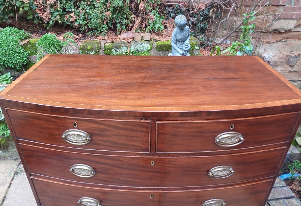 Mahogany bow fronted chest of drawers View III