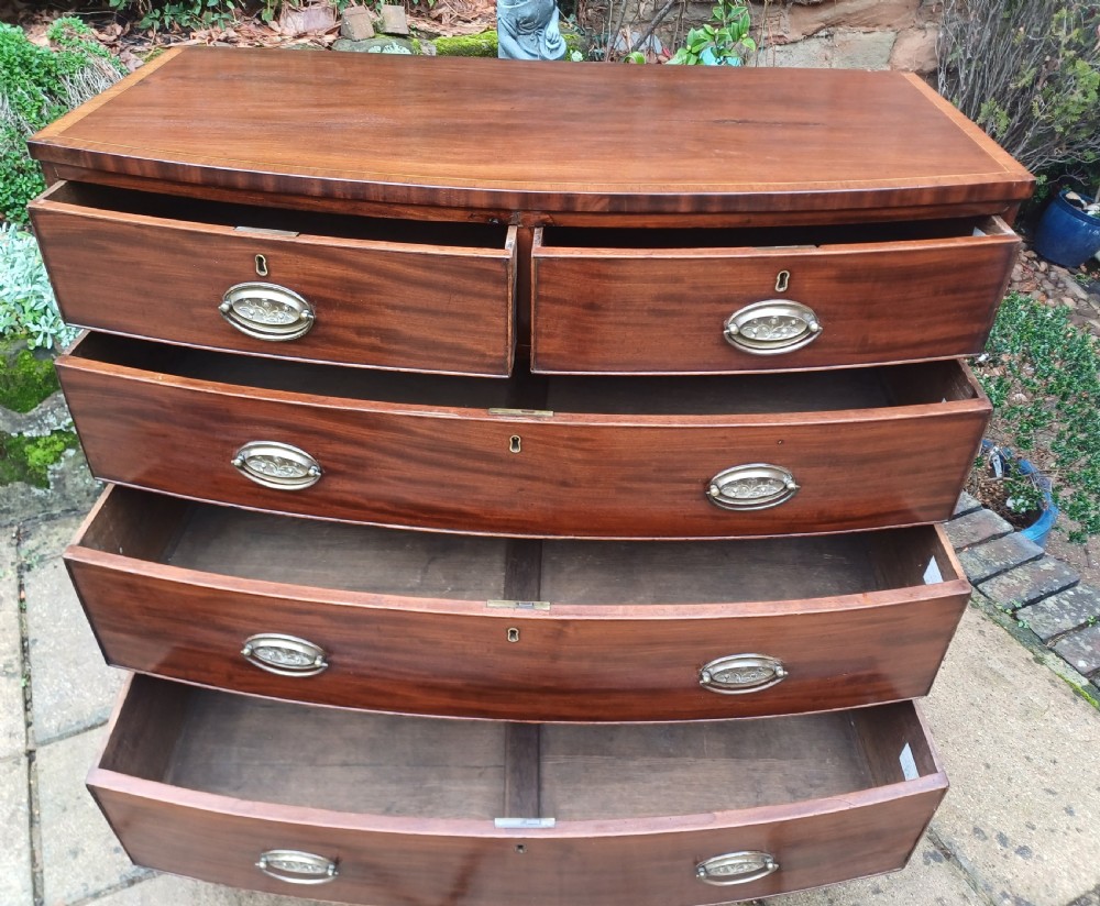 Mahogany bow fronted chest of drawers View VI