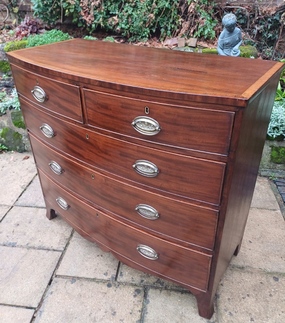 Mahogany bow fronted chest of drawers View VIII