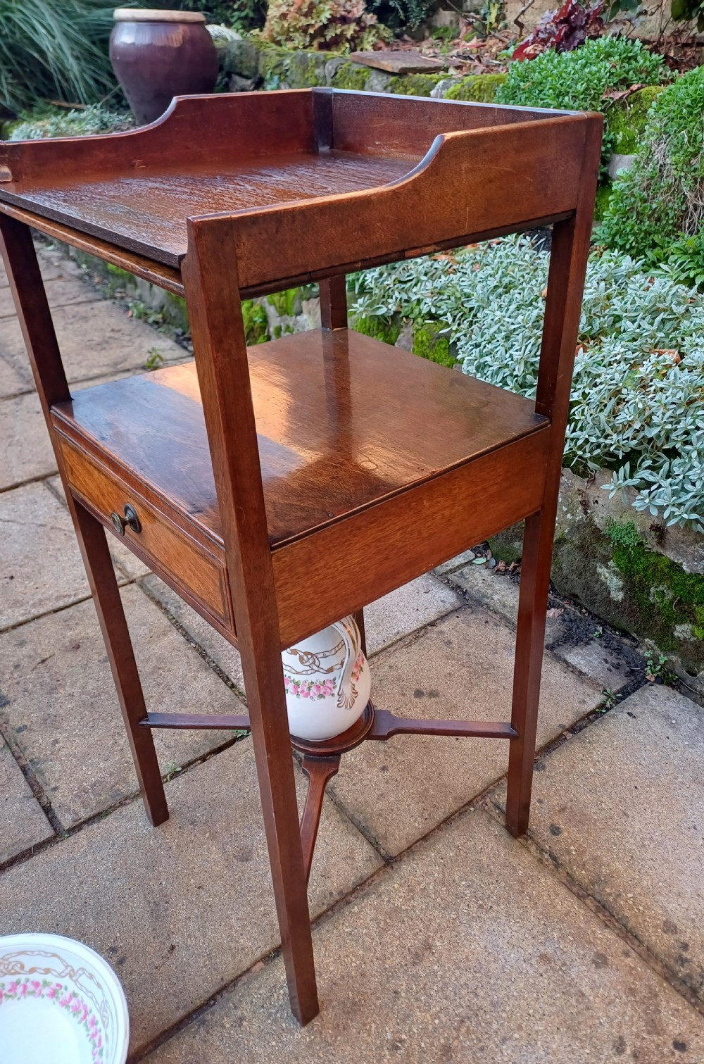 bedside table washstand.  Georgian mahogany  View IV