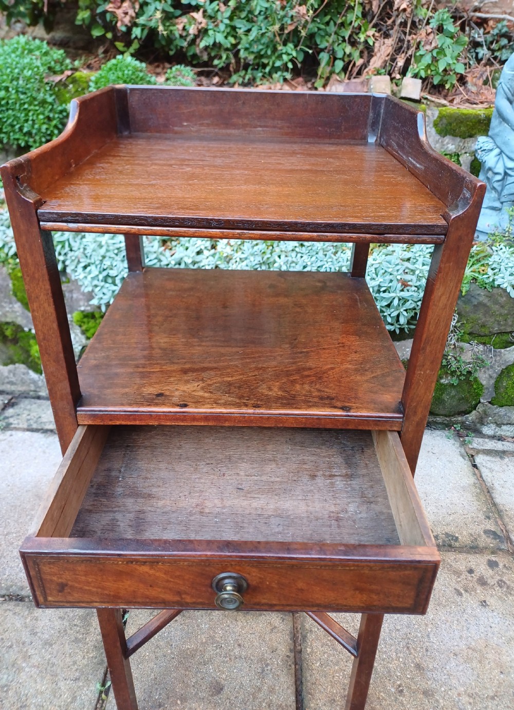 bedside table washstand.  Georgian mahogany  View V
