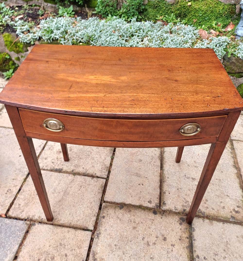 Georgian mahogany side table dressing table bow front  View III