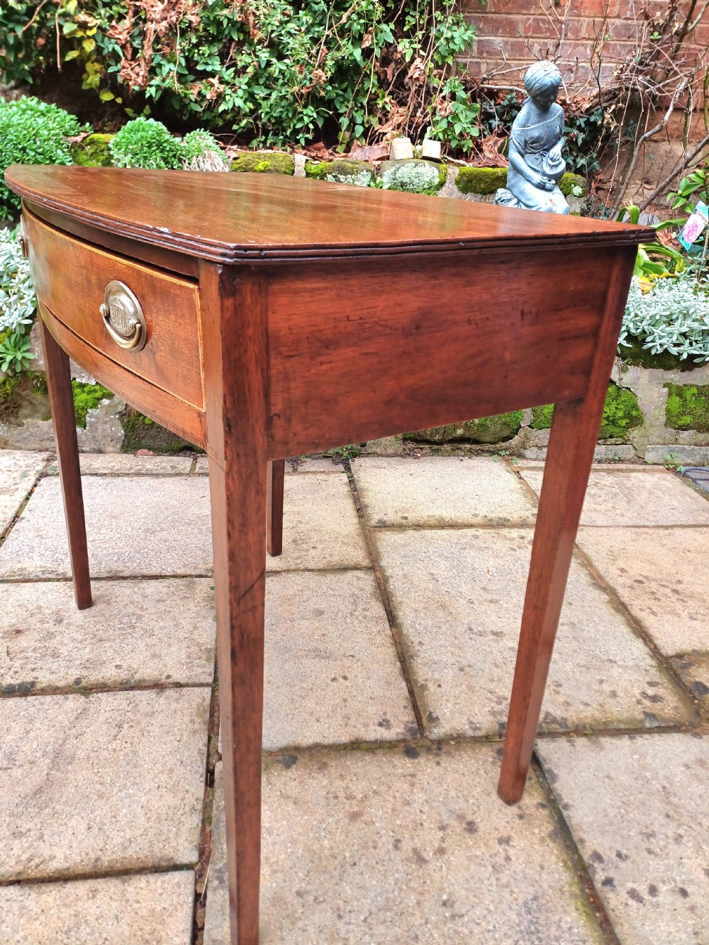 Georgian mahogany side table dressing table bow front  View V
