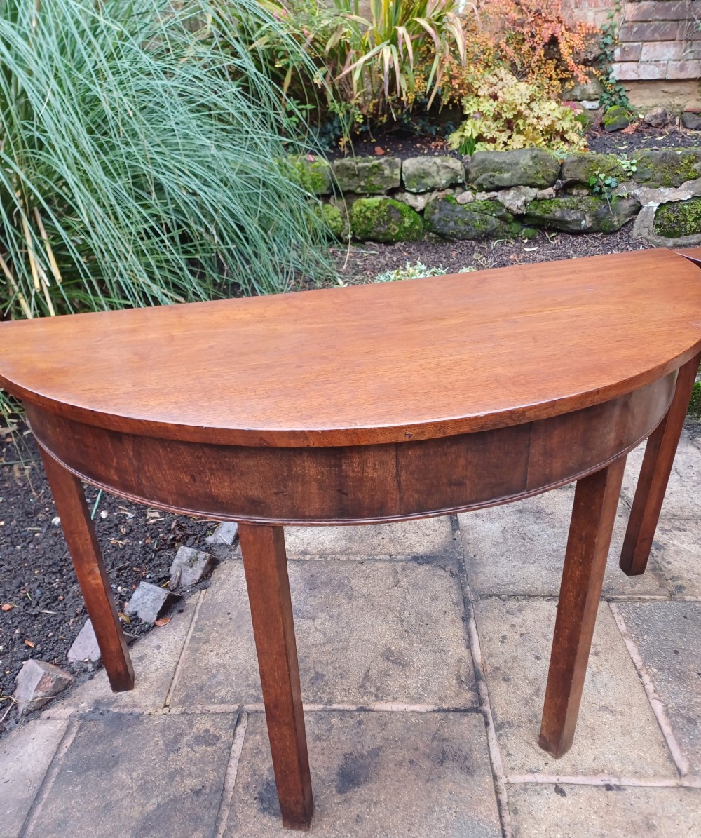 A pair of demi lune console mahogany Georgian  View III