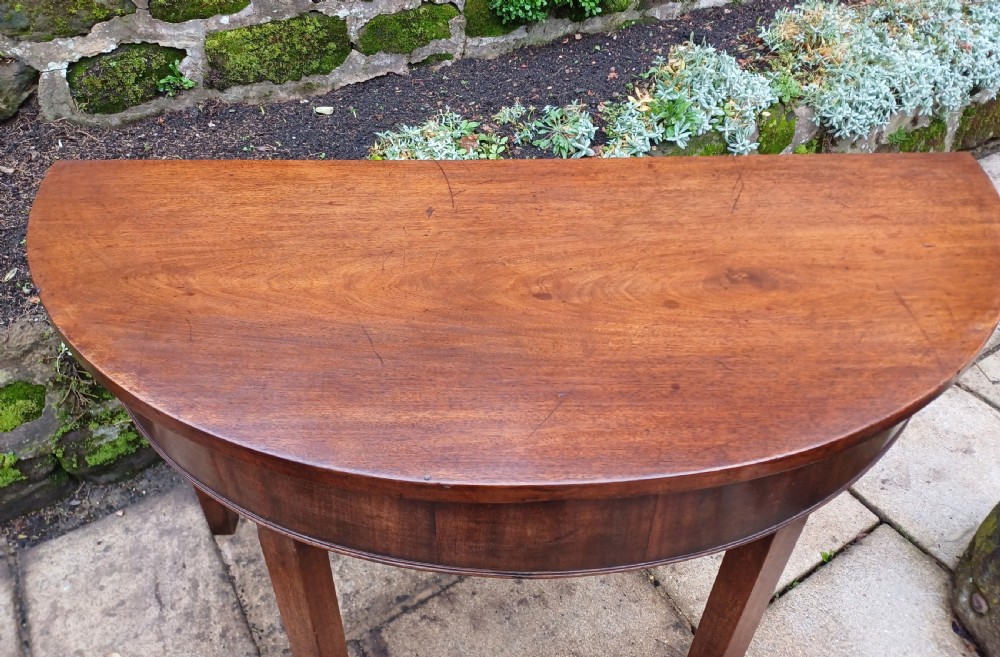 A pair of demi lune console mahogany Georgian  View IV