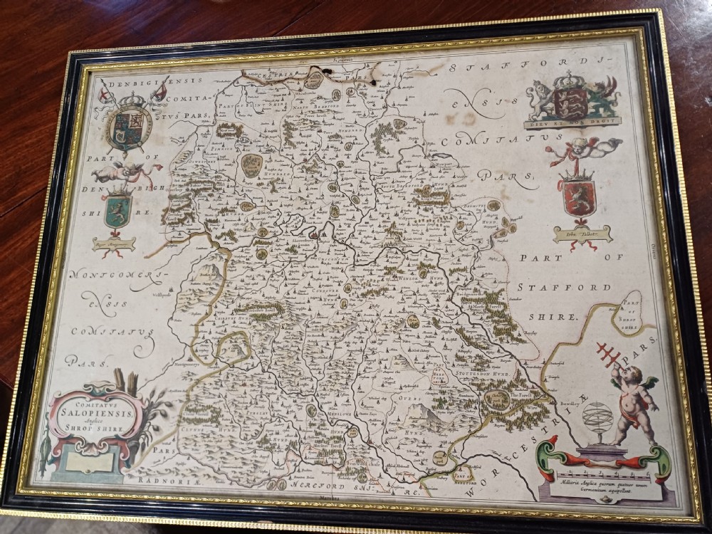 Map of Shropshire, by J. Blaeu. 1645