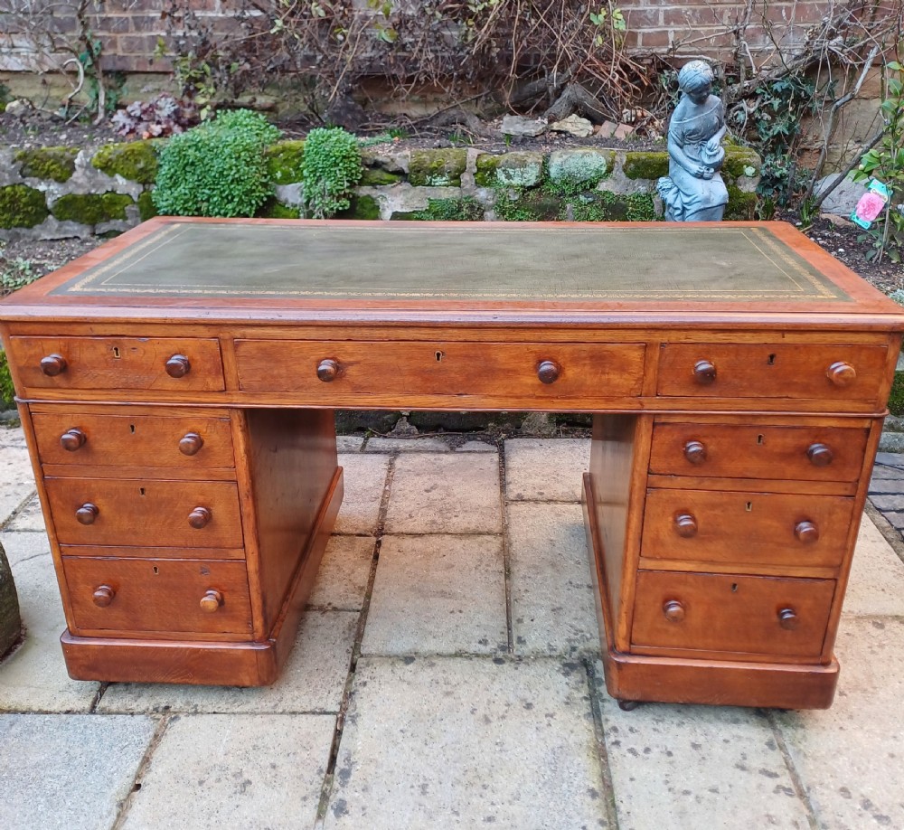 Oak pedestal desk Victorian